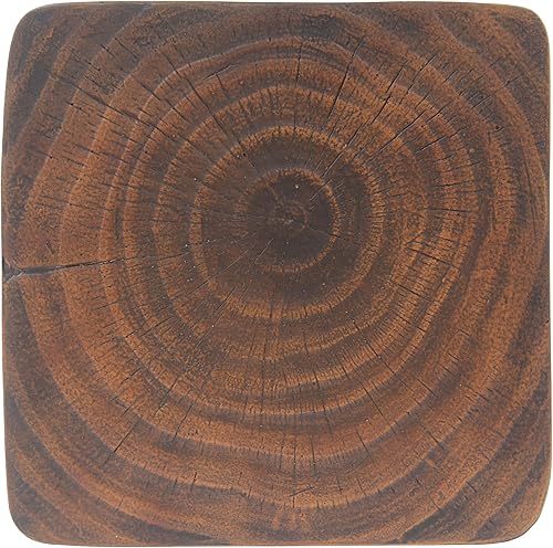 Miniatura 43 de kevinplus Mesa auxiliar redonda de madera para sala de estar, mesa auxiliar retro en relieve para apartamento, dormitorio, oficina (diámetro 20.5 x