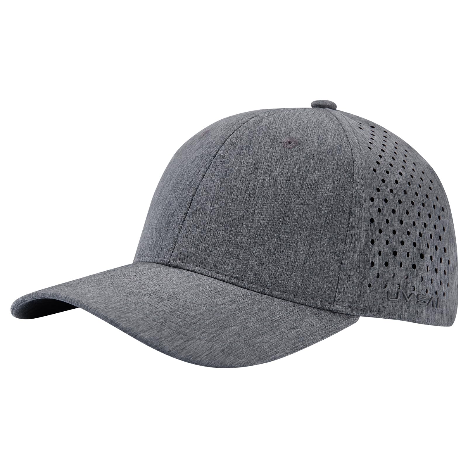 UVSAI UPF 50+ Performance Water Resistant Baseball Cap Lightweight Breathable Hat Golf Running Boat Hiking for Men Women, Dark Heather Grey, One size โ image 1