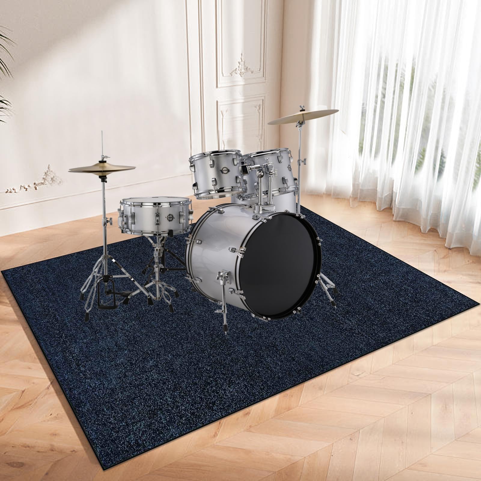 140 x 120 cm Tappetino Insonorizzato Batteria Tappeto per Batteria Tappeto Professionale per Batteria e Strumenti a Percussione Carpet Drum Mat Tappeto Antiscivolo Batteria Elettronica