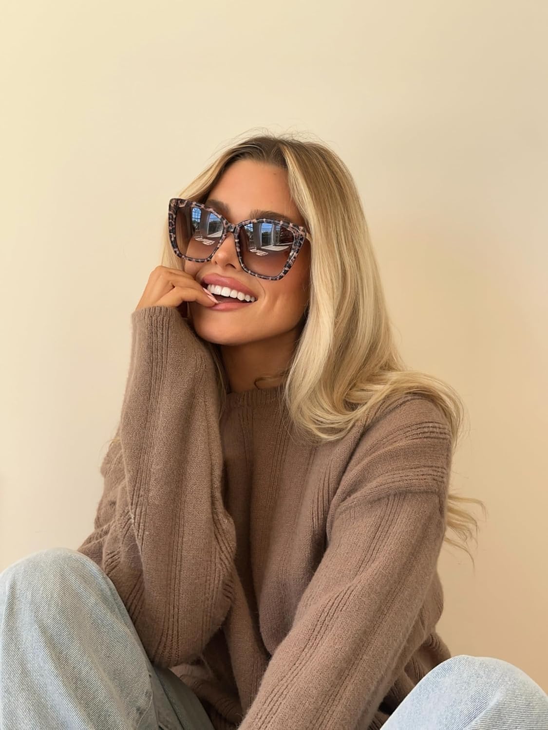 DIFF Becky II Designer Cat Eye Sunglasses for Women | Tortoise Frames | 100% UV Protection