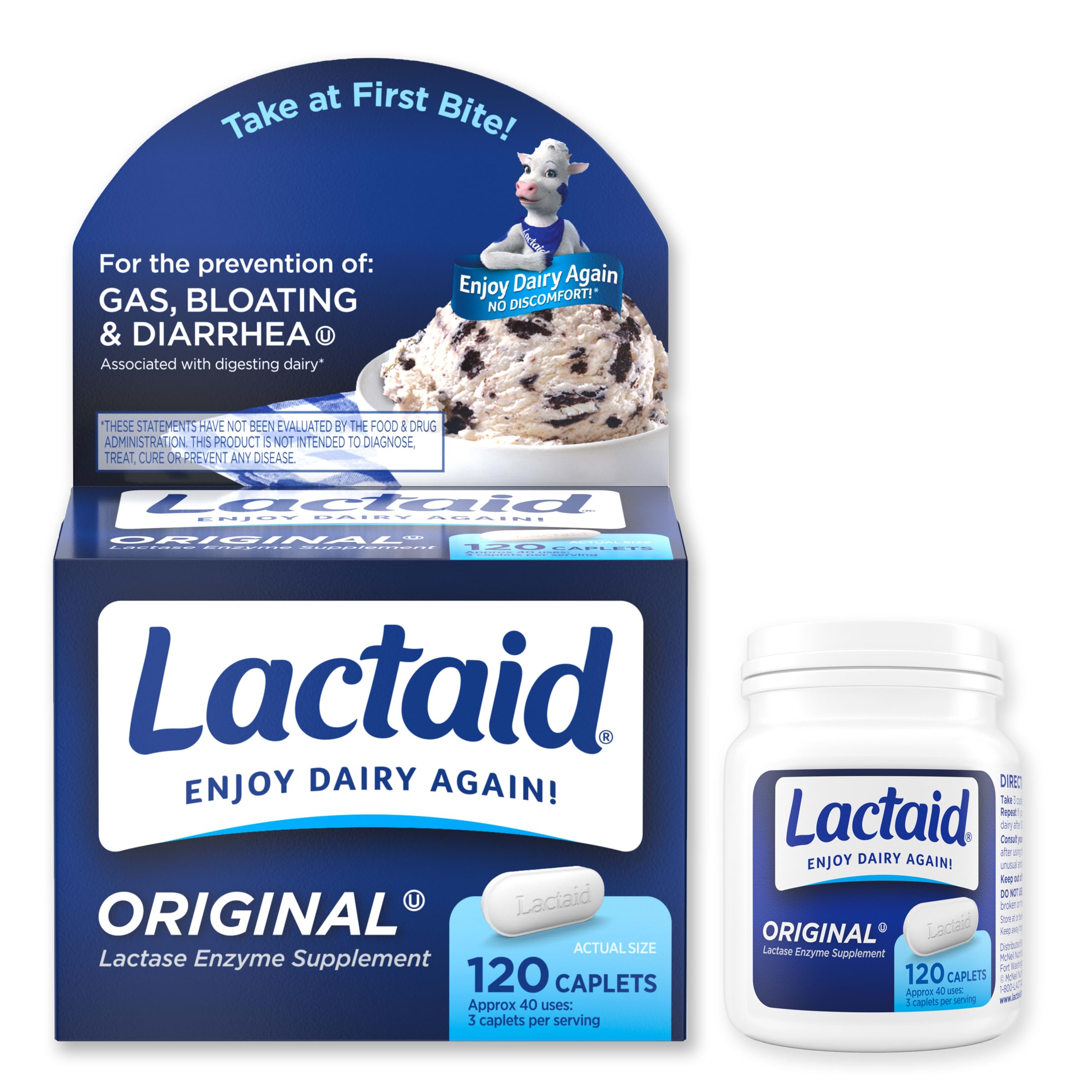 Lactaid Original Strength Lactose Intolerance Caplets, 120 Ct — Amazon image 8