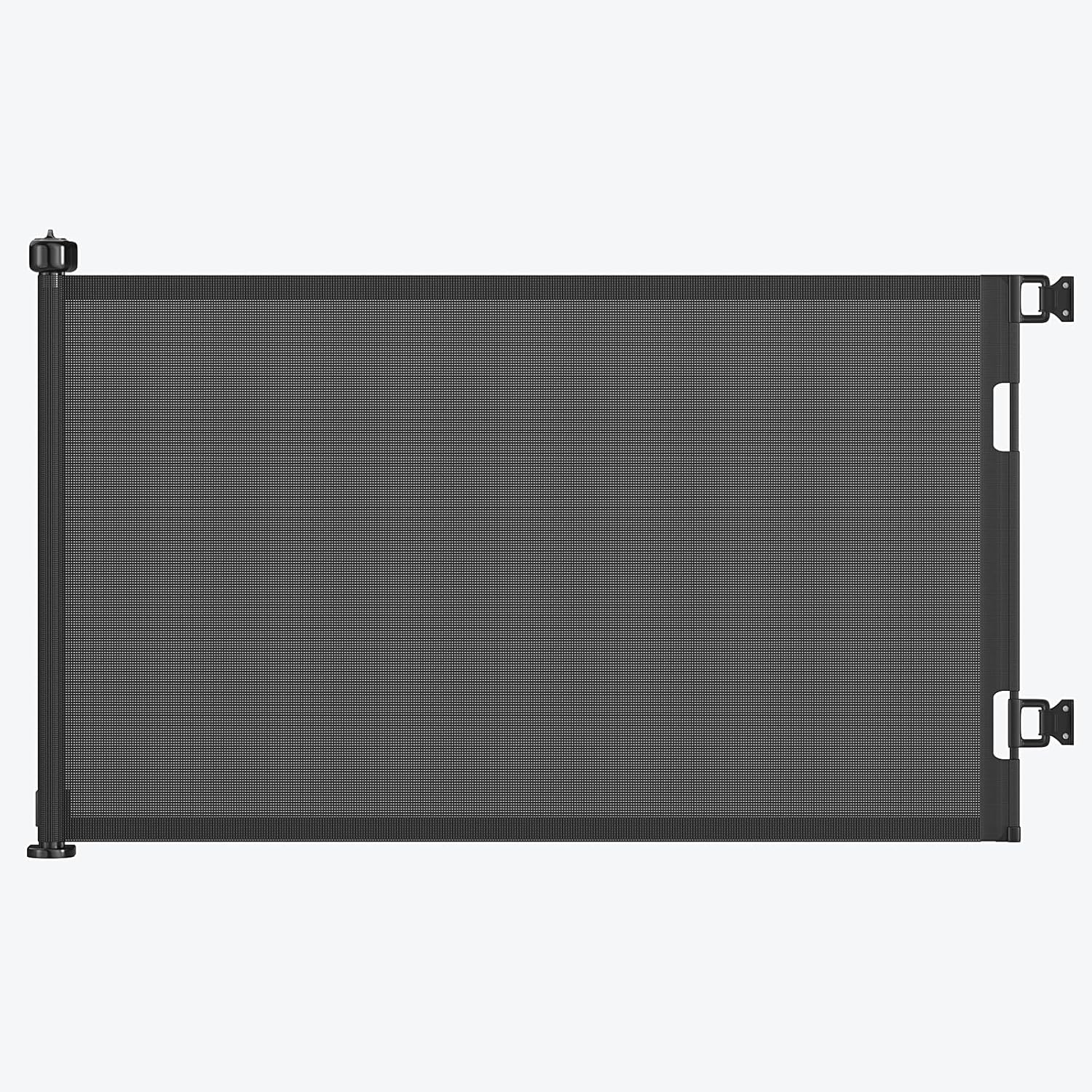 Upgrade 100 inch Retractable Baby Gates, EZIGO Extra Wide Baby Gate for Large Opening Extra Long Mesh Gate for Kids or Pet Dog Gate Child Safety Gate for Stairs Hallways Doorway Indoor Outdoor, Black