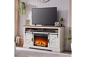farmhouse tv stand with fireplace OKD Fireplace TV Stand for 65+ Inch TV