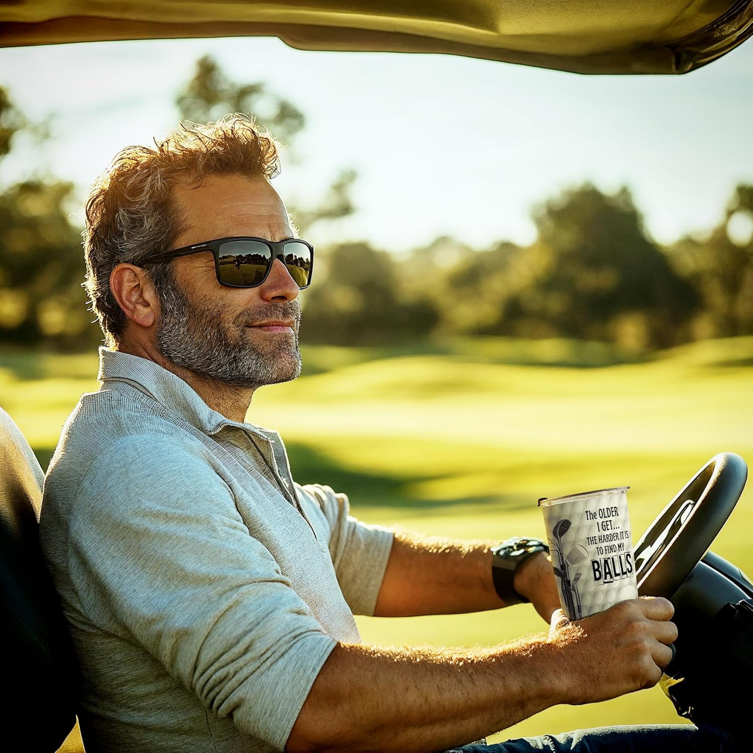 Fancyfams Funny Golf Gifts for Men - 20oz Stainless Steel Mug Tumbler Unique Fathers Day Gift Birthday Dad from Daughter Birthday Cup (Funny Golf) - Image 4