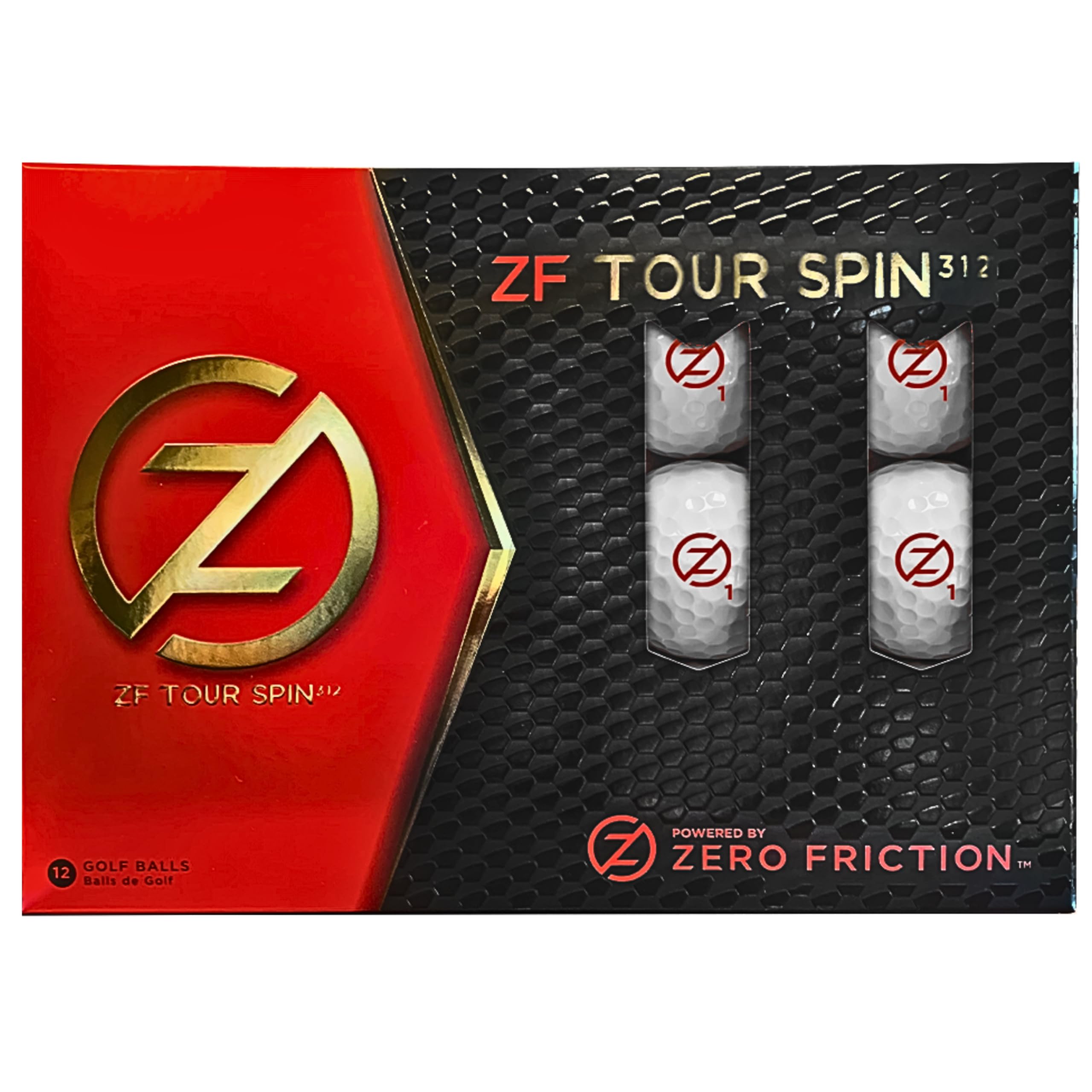 Zero FrictionTour Spin Golf Balls-12 Pack, White