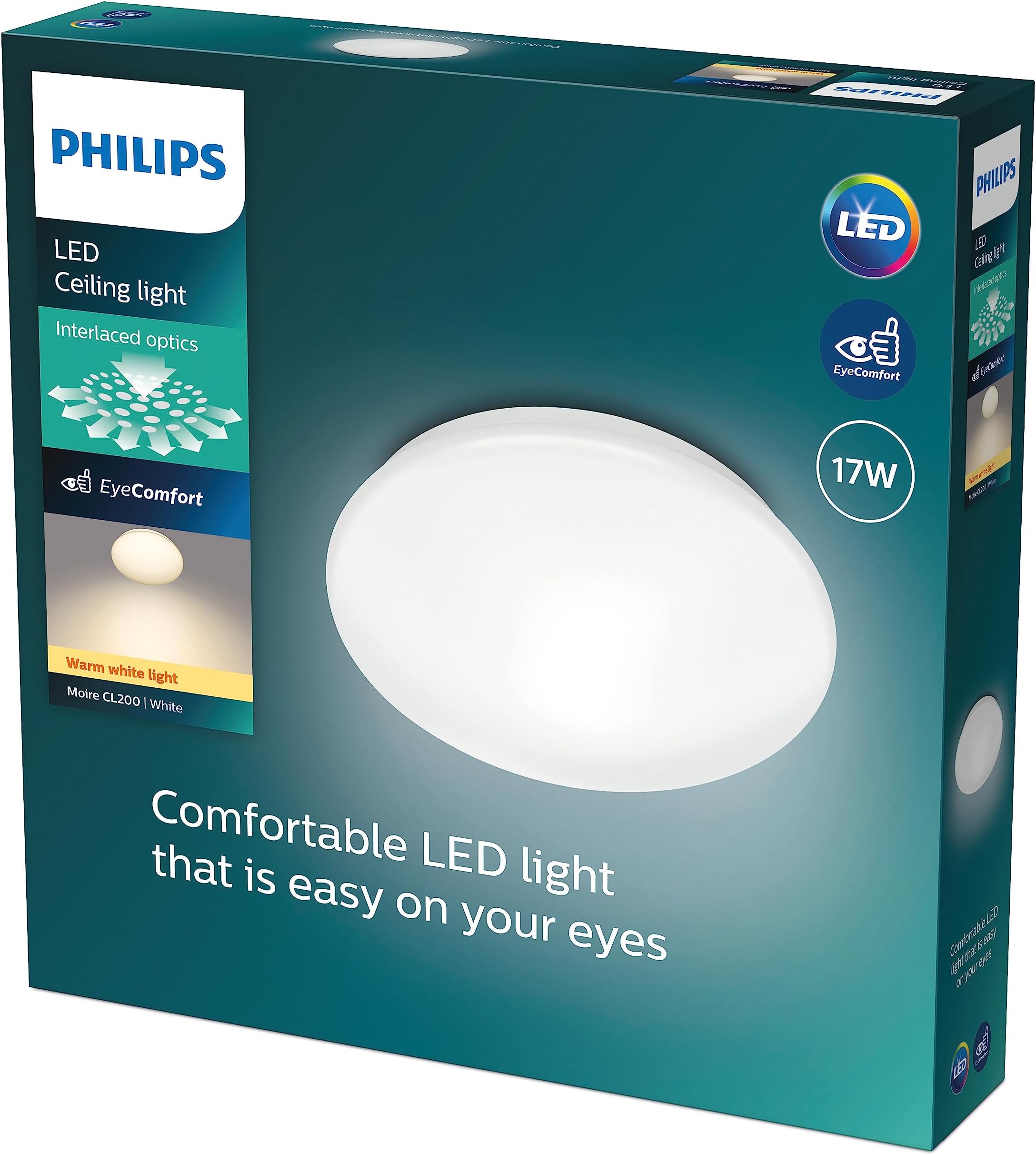 Philips myLiving - Plafonnier LED, diamètre 25 cm, 2700 K, 6 W, blanc