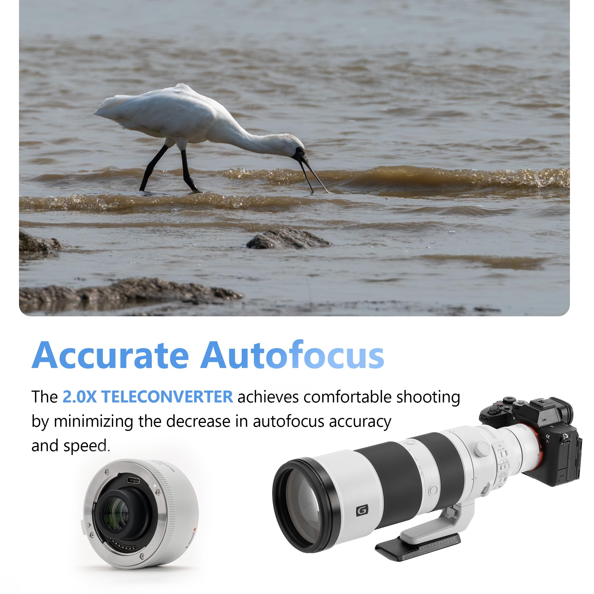 VILTROX Teleconverter TC-2.0X per Sony E Mount Teleobiettivo Extender Autofocus compatibile con obiettivo SEL70-200GM SEL100-400GM SEL200-600G