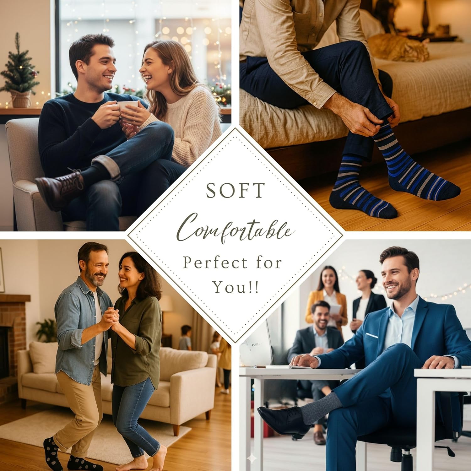 Diabetic Socks for men, Soft and Comfortable, Non binding cotton socks, Stretchy - Premium Diabetes care, Size 11-15,6 pairs - Image 6