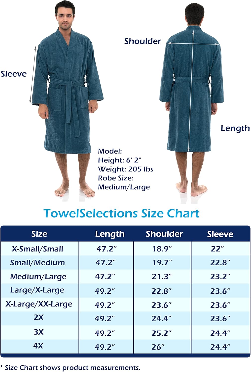 TowelSelections Mens Robe, 100% Cotton Terry Cloth Bathrobe, Soft Kimono Bath Robe for Men XS-4X 3X White