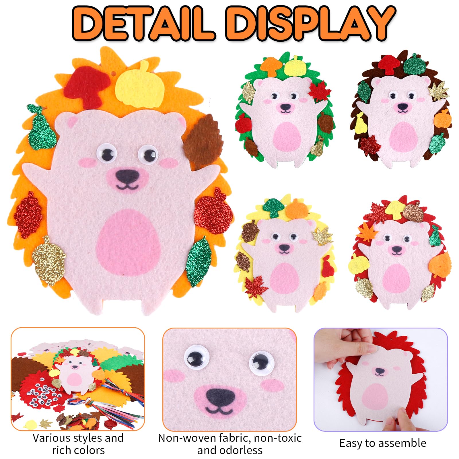 13 Tier-Bastelsets Für Kinder - Herbstdeko Mit Igel, Eule & Fuchs