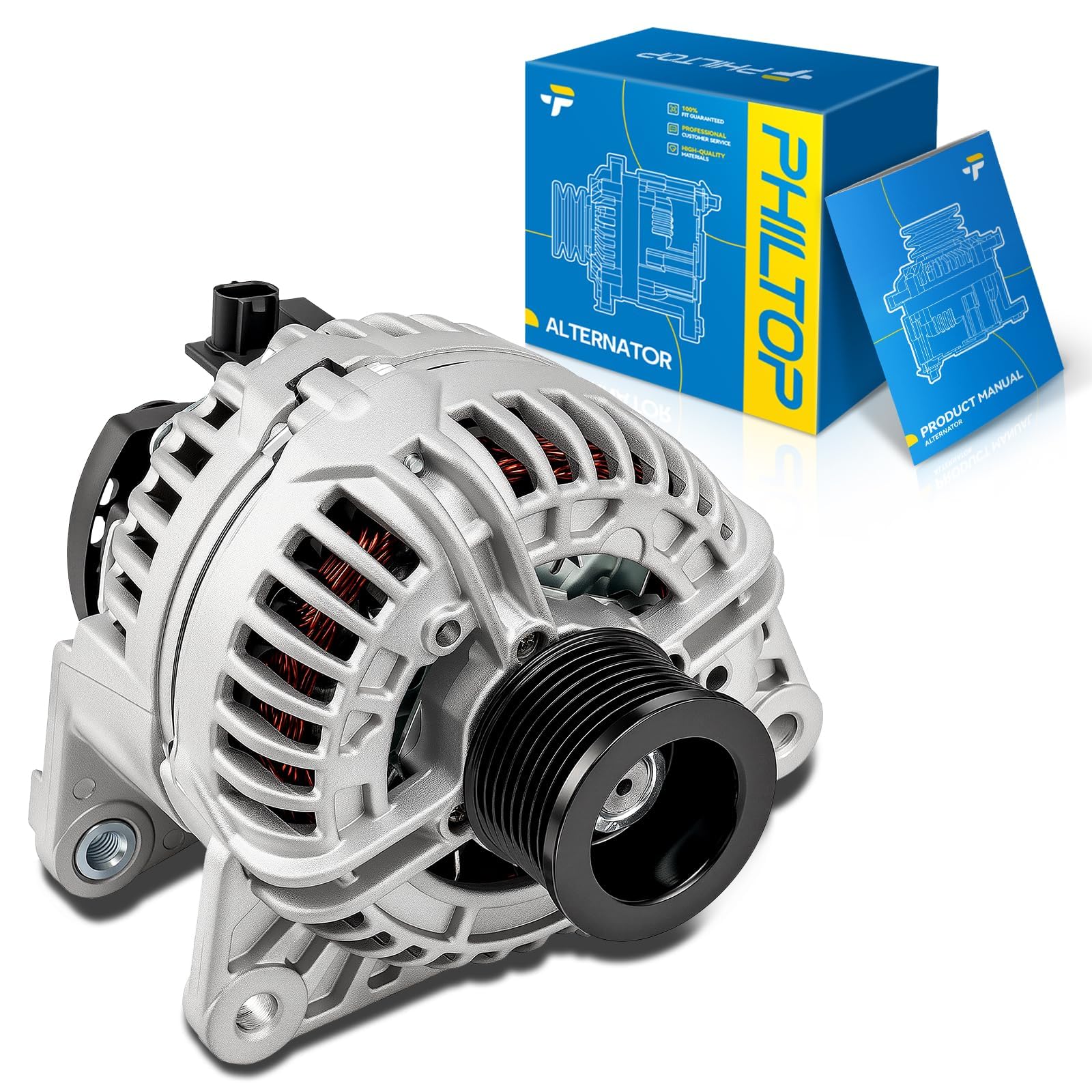 PHILTOP New 13987N Alternator Compatible with Dodge 2003-2005 Ram2500 5.9T