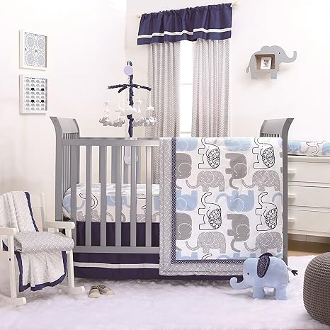 navy blue crib comforter