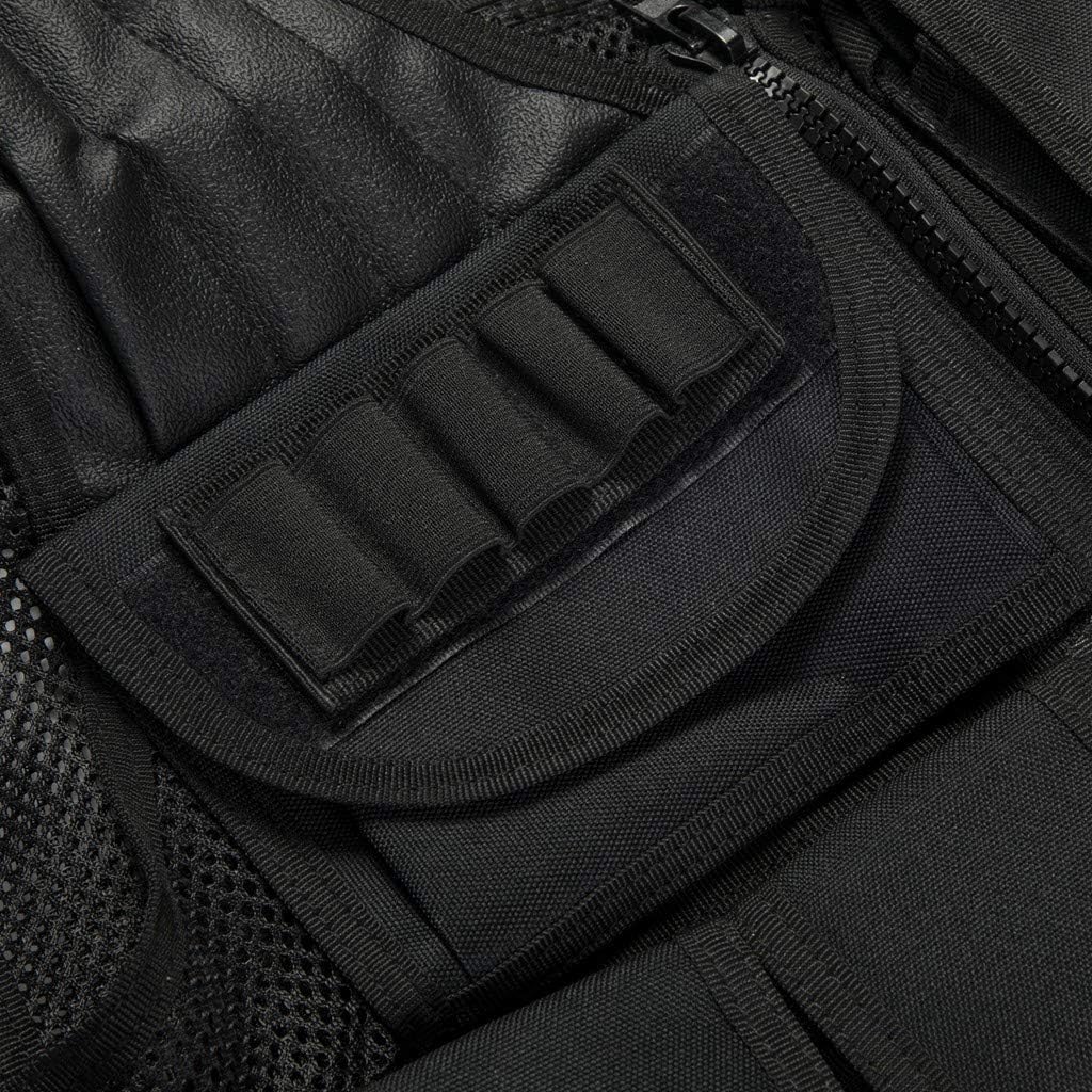 Tactical MOLLE Game Vest Adjustable Training Vest Detachable for Hunting Mountaineering Outdoors for Slim Person (Black)