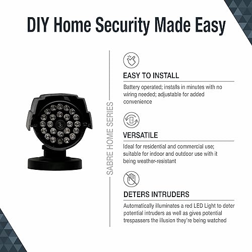Miniatura 2 de SABRE Cámara de seguridad falsa con sensor nocturno, clasificación IP44, resistente a la intemperie, las luces LED se encienden automáticamente