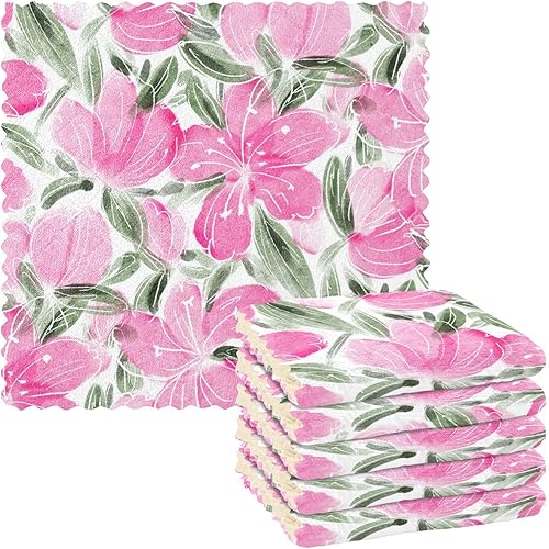 FRODOTGV Bright Spring Flowers Microfiber Hand Towels Rags Hawaiian Tea Towels Kitchen Terry Towels Handmade Kitchen Towels