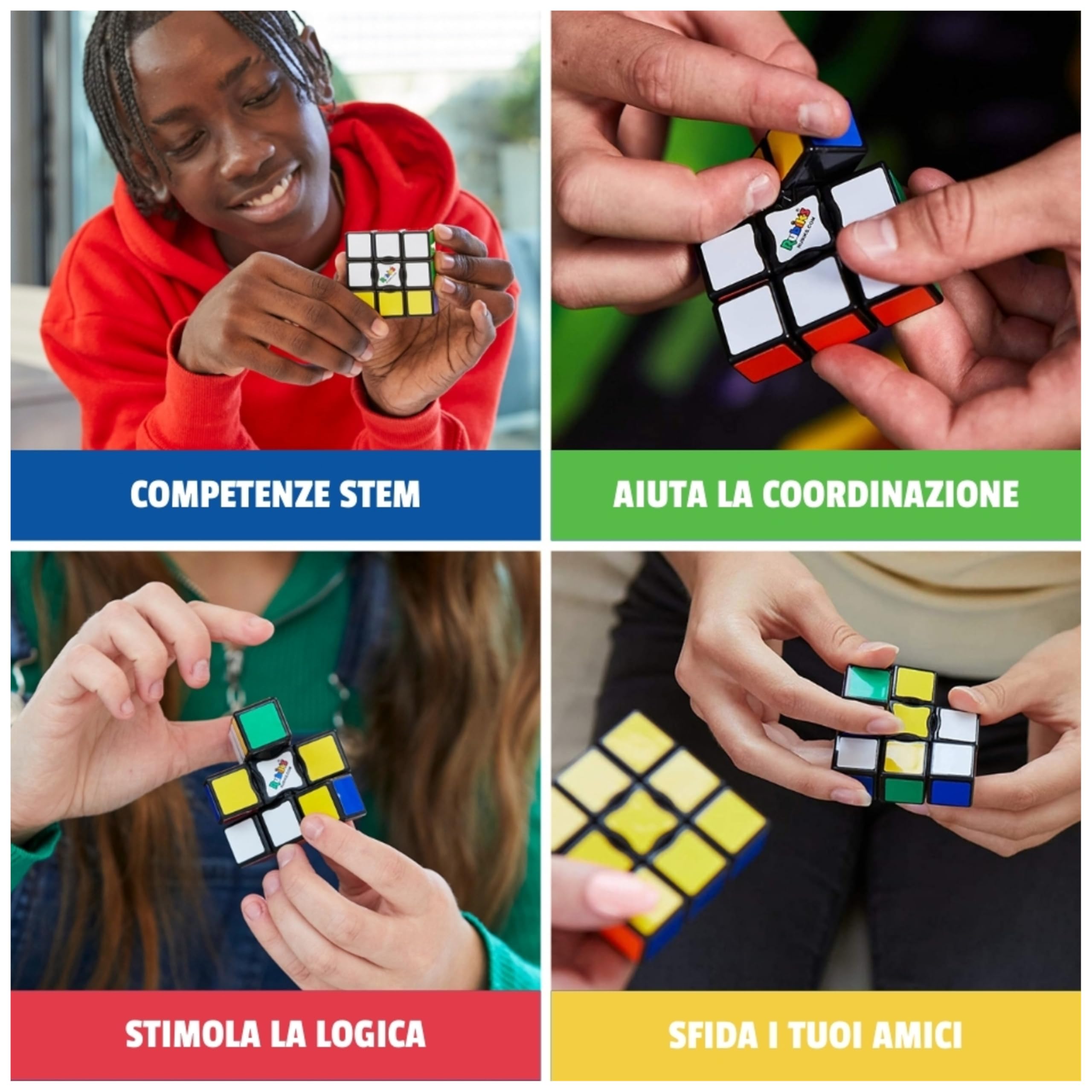 RUBIK'S, SPIN MASTER, Il Cubo di Rubik's 3x1 Edge, originale, per principianti, rompicapo professionale a cobinazione di colori, problem-solving, a uno strato, adatto a bambini dagli 8+