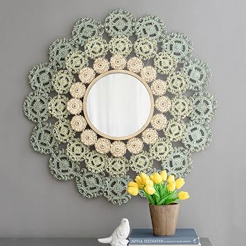 Home Decor Wall Mirror,Hanging Wall Art,Round Decorative Mirrors,Modern Wall Decor for The Living Room, Bedroom, Bathroom, Hallway, and Entryway,Multi Design (Style 5)