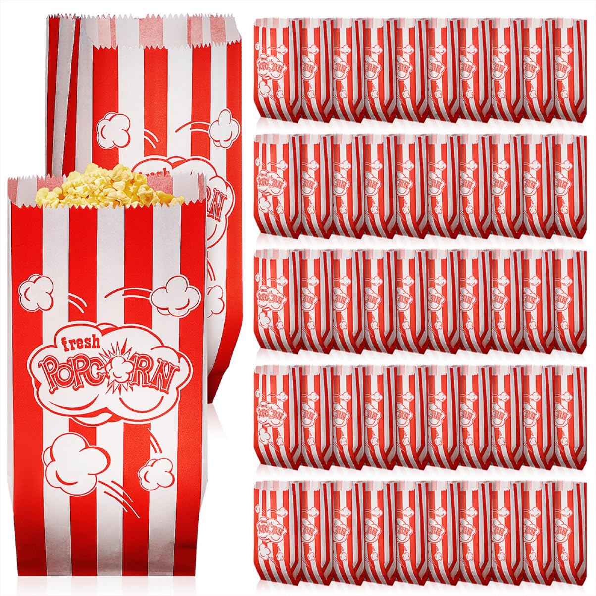 FRCOLOR 100Pcs Oil Popcorn Paper Bags Convenient Snack Holders Nights Party Treats and Bakery Accessories Multi Function Popcorn Containers Classic Design