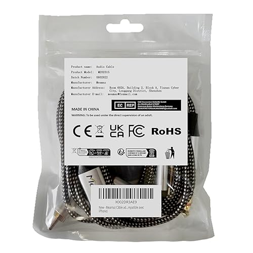 Miniatura 2 de Meamaz Cable Lightning tipo C a CC certificado MFi Adaptador auxiliar de audio DC 0.138 in 18 pulgadas, cable USB C a CC dual 0.250 in 14 pulgadas,