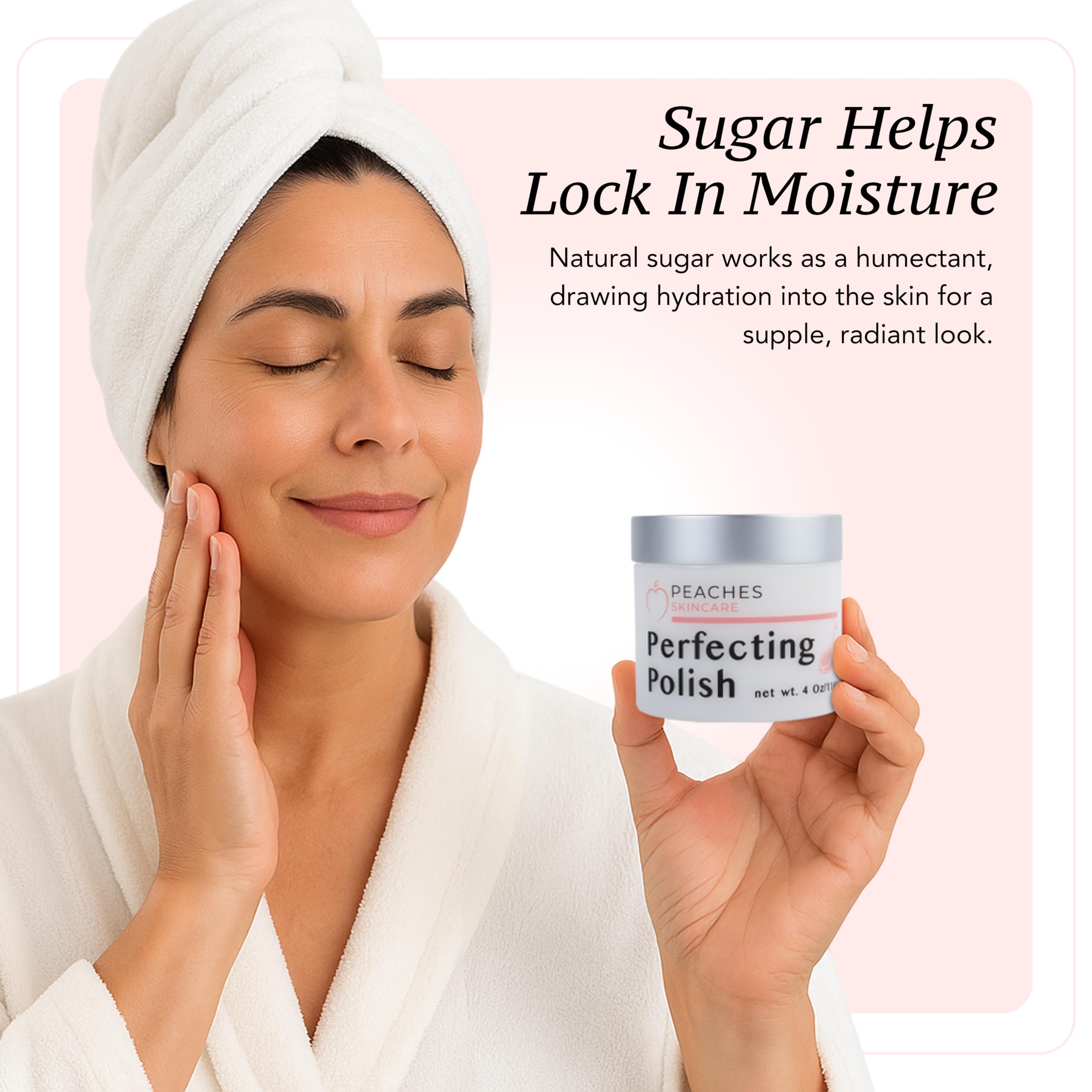 Peaches Perfecting Polish Vegan Face Exfoliator with Papain, 4 oz