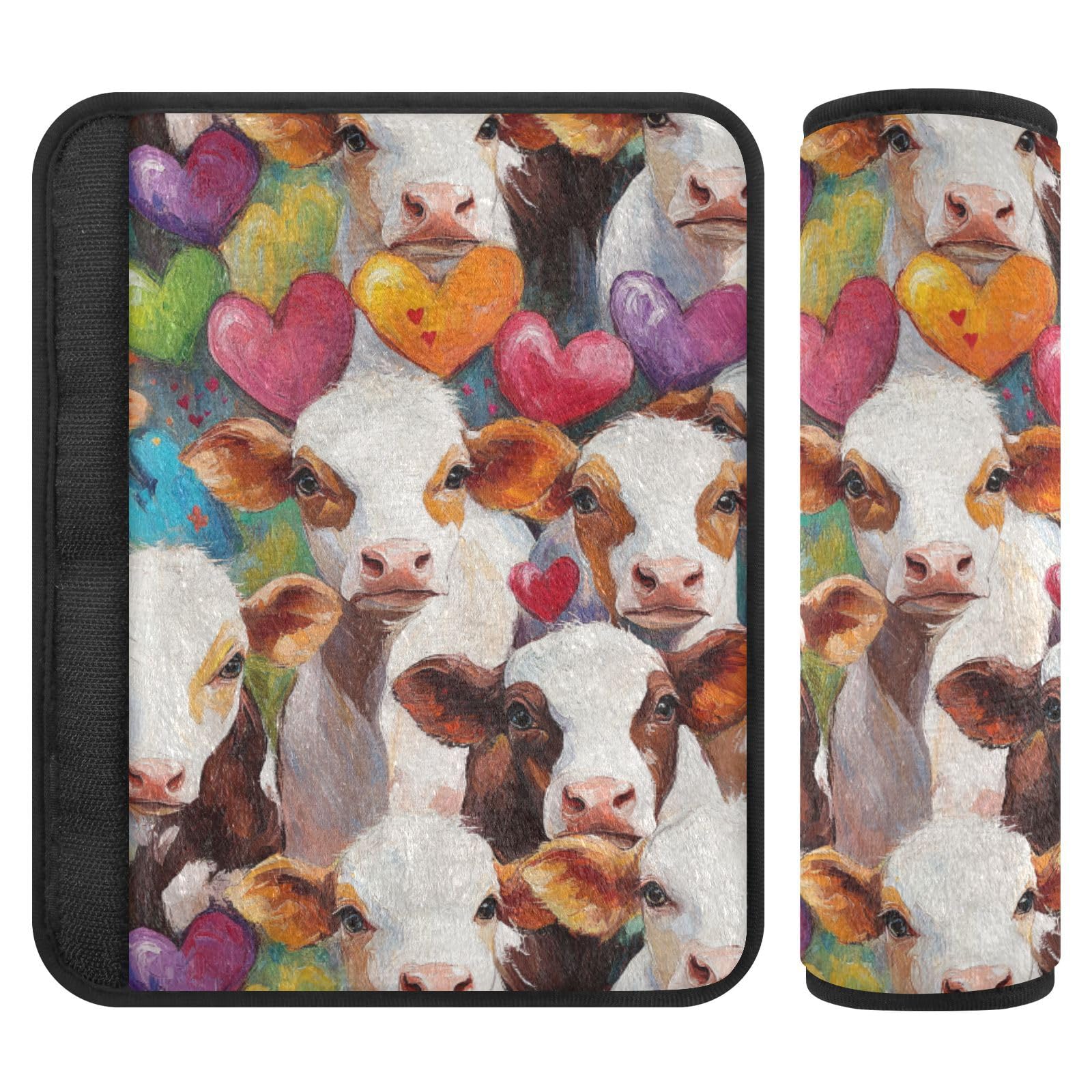 Seat Belt Covers 2 Pack Cute Calves Car Seat Strap Covers Super Soft Car Seat Neck Cover for Boys Girls Adults Babies S