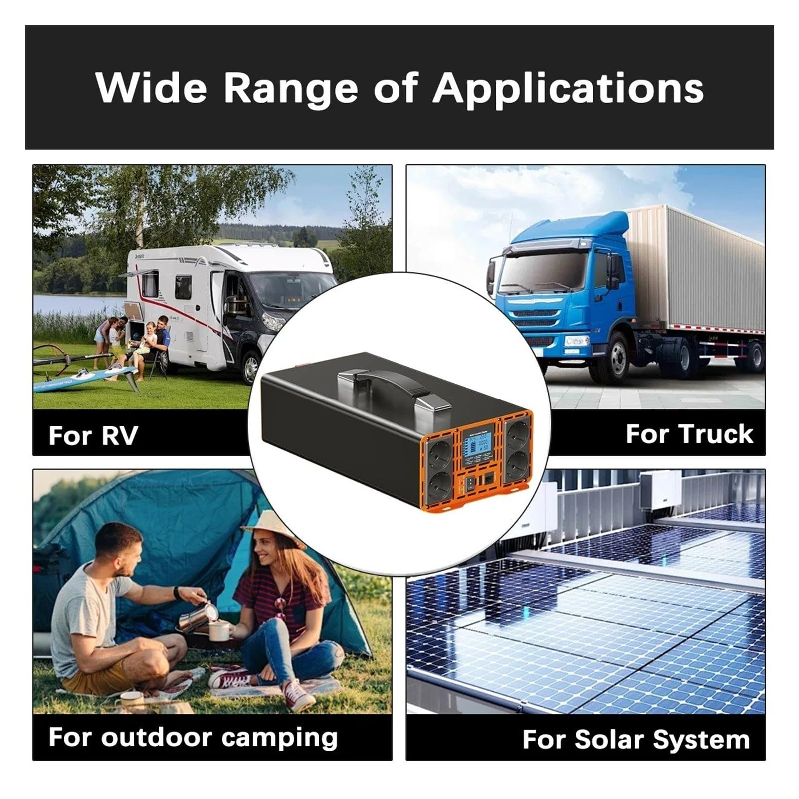 Auto Convertitore Potenza Inverter Onda Sinusoidale Per Pura Alta Potenza 8000W 10000W 12000W 24V 48V Display Esterno Presa Europea Remota Uscita Stabile Resistente