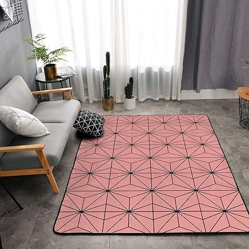 Miniatura 2 de Alfombra de esponja lavable para niños, niñas, niños, dormitorio, sala de estar, anime, alfombra antideslizante de Demon Kamado Nezuko, súper suave,