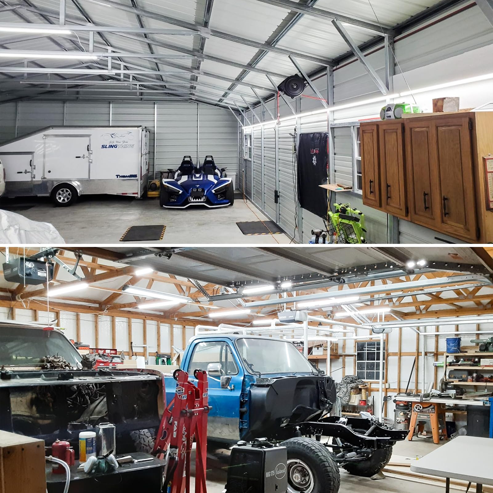 12-Pack T8 LED Shop Light 4FT 42W 6300 Lumen 5000K Daylight 4 Years Warranty Linkable and Plug and — view 6