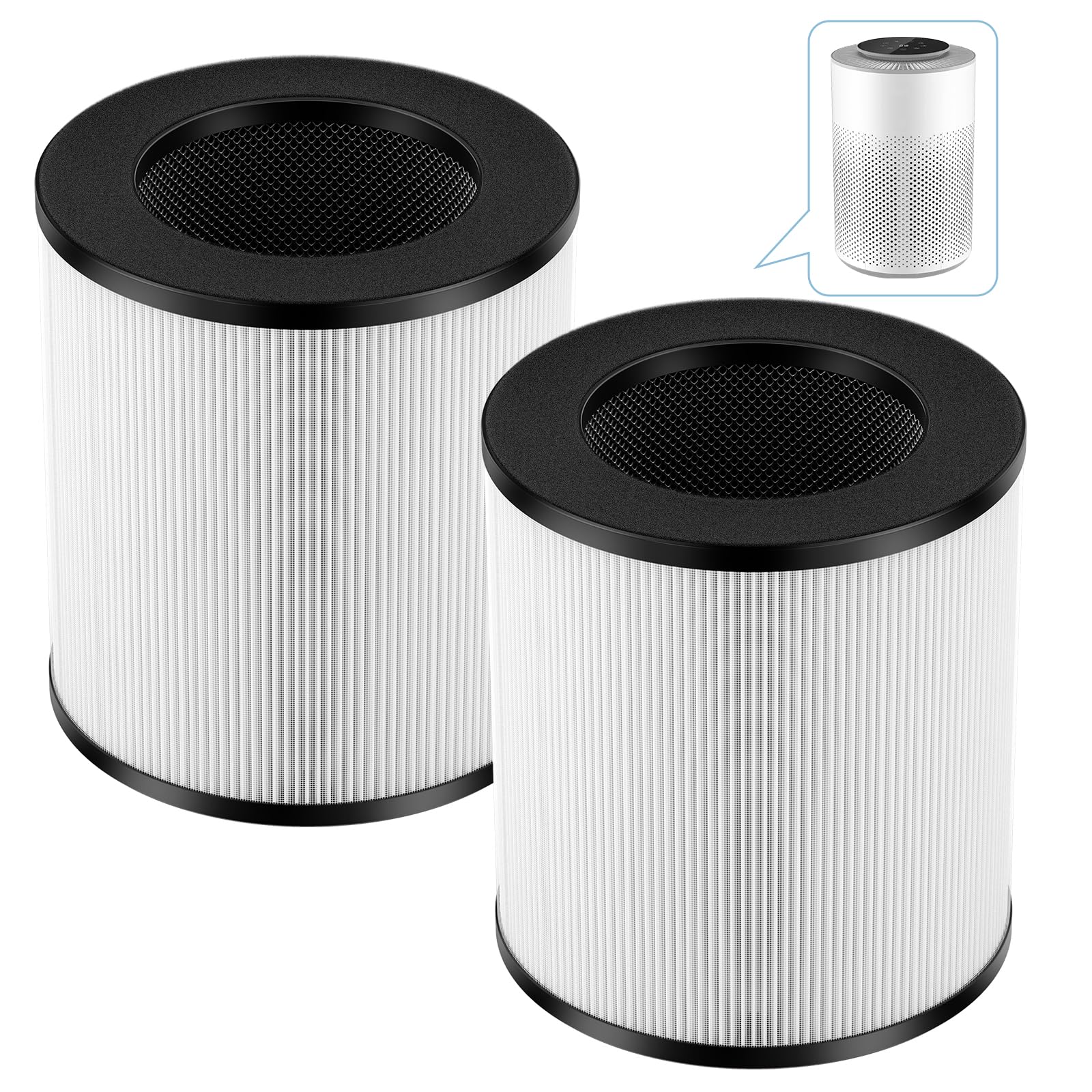 2 Pack A2 Replacement Filter Compatible with AMEIFU GDAP1W and VEWIOR A2 (ClearAir-A2) Air Purifier, 3-in-1 High-efficiency H13 True HEPA Air Cleaner Filter for Pollen Dust Pet Dander Smoke