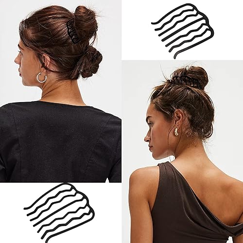 Miniatura 4 de Chanaco 12 peines laterales de metal para el cabello, horquillas francesas, accesorios para el cabello para mujeres, tenedor en forma de U, palos de