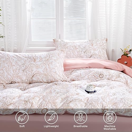 Miniatura 101 de SAPHREAS Juego de funda de edredón de hojas botánicas, tamaño King, 3 piezas, hojas amarillas, juego de funda de edredón 100% algodón suave, 1 funda