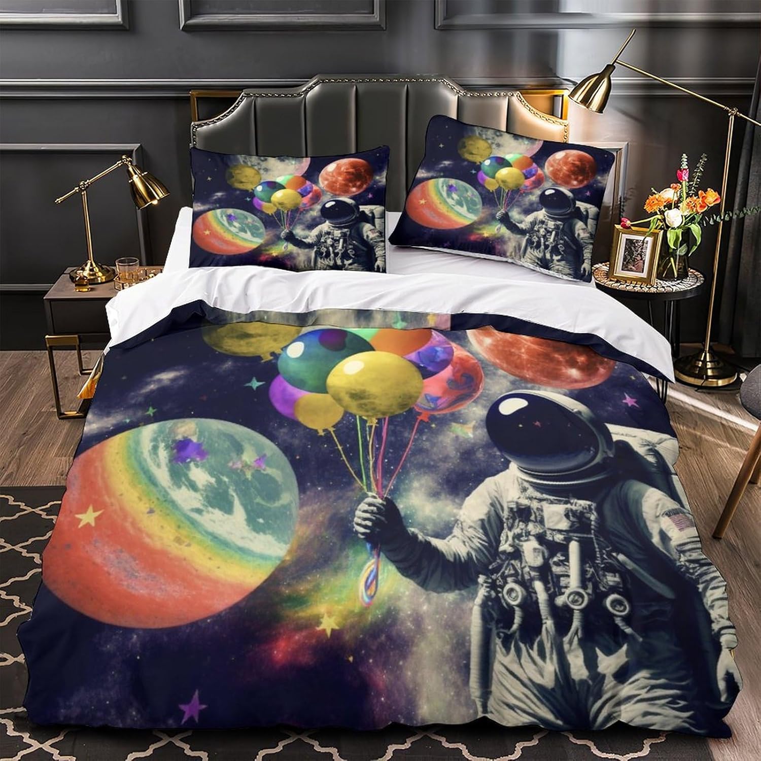 Printed Quilt Cover 3D Print Pillow Cases Bedding Set Soft Easy Care Bedding Quilt Cover Set Quilt Cover Children Room Decor 2 Pillowcases Twin（173x218cm）