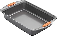 Vista 9 de Rachael Ray Utensilios para hornear, molde antiadherente para hornear pasteles con tapa y agarres, rectangular, 9 x 13 pulgadas, gris