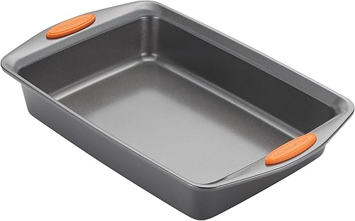 Miniatura 9 de Rachael Ray Utensilios para hornear, molde antiadherente para hornear  pasteles con tapa y agarres, rectangular, 9 x 13 pulgadas, gris