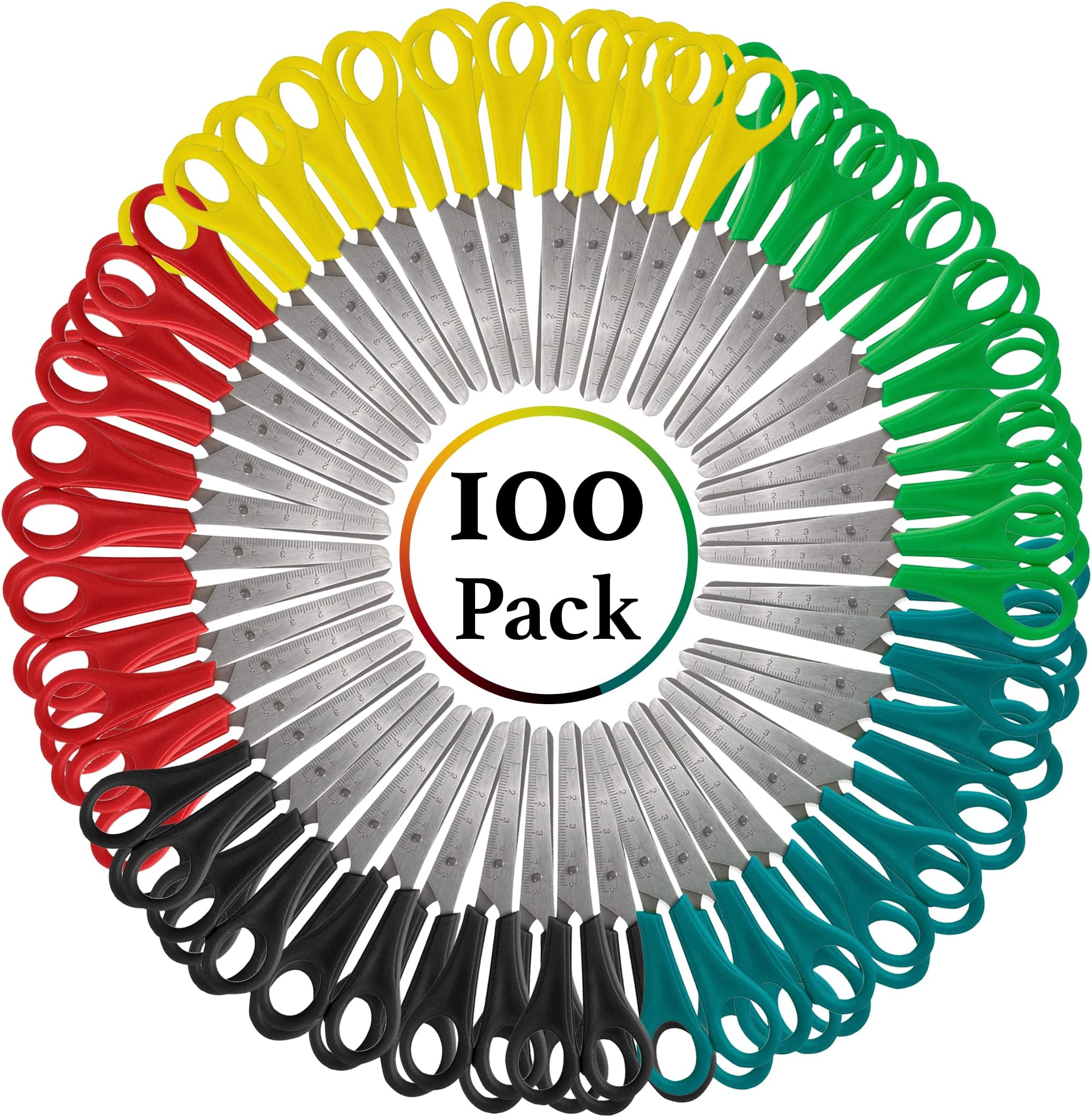 - Trail maker (100 Pack) Kids Safety Scissors, 5-Inch Blunt Tip, Assorted Color Classroom Scissors for School Supplies, Arts, Crafts, Students & Teachers