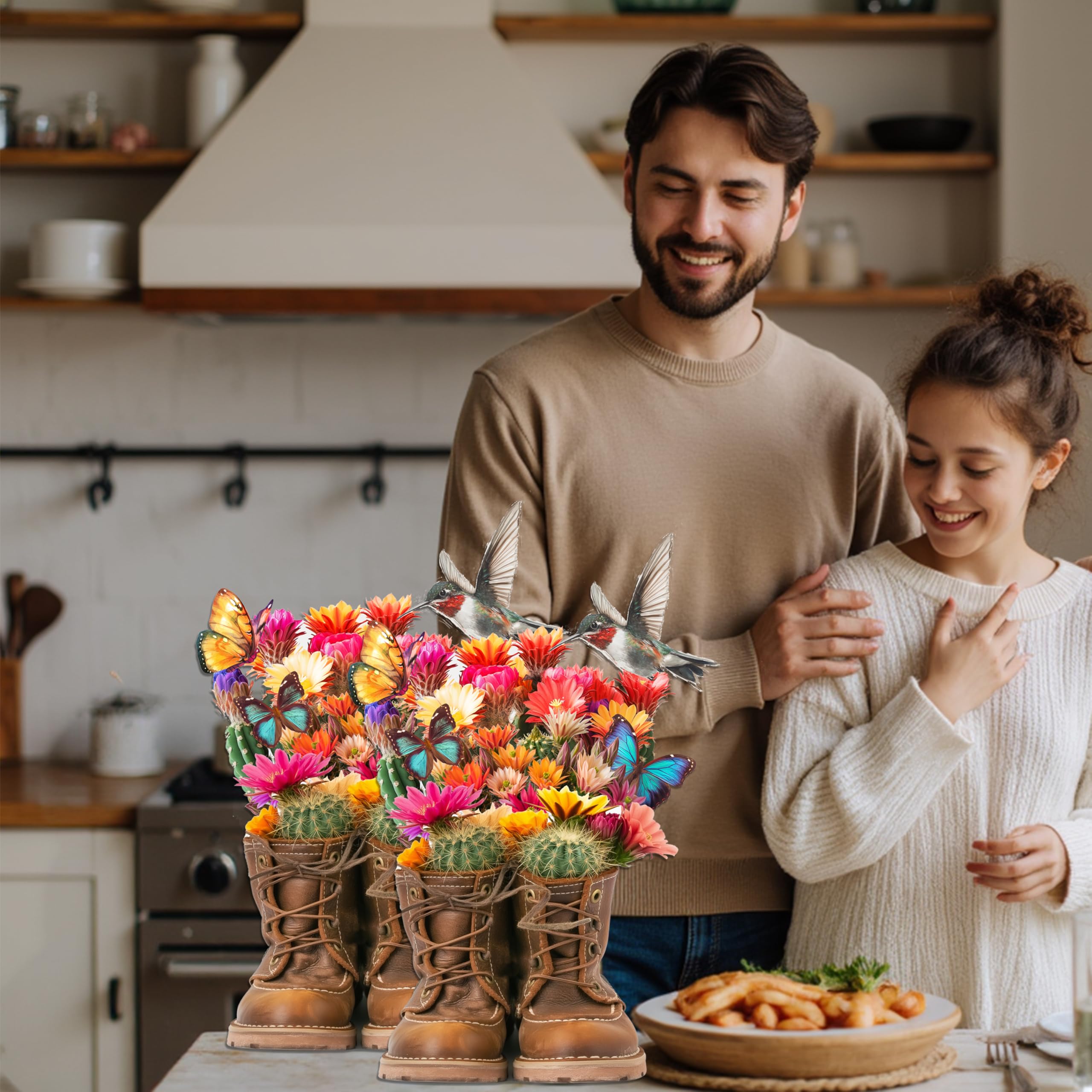 Pop-Up-Blumenkarten, Gerbera, Kolibri mit Laser, Vogel, Schmetterling und Umschlägen, Pop-Up-Gruß, 30,5 cm, blanko, 3D-Notizkarte, Geschenke, Geburtstag, Dankeskarten, 2 Stück