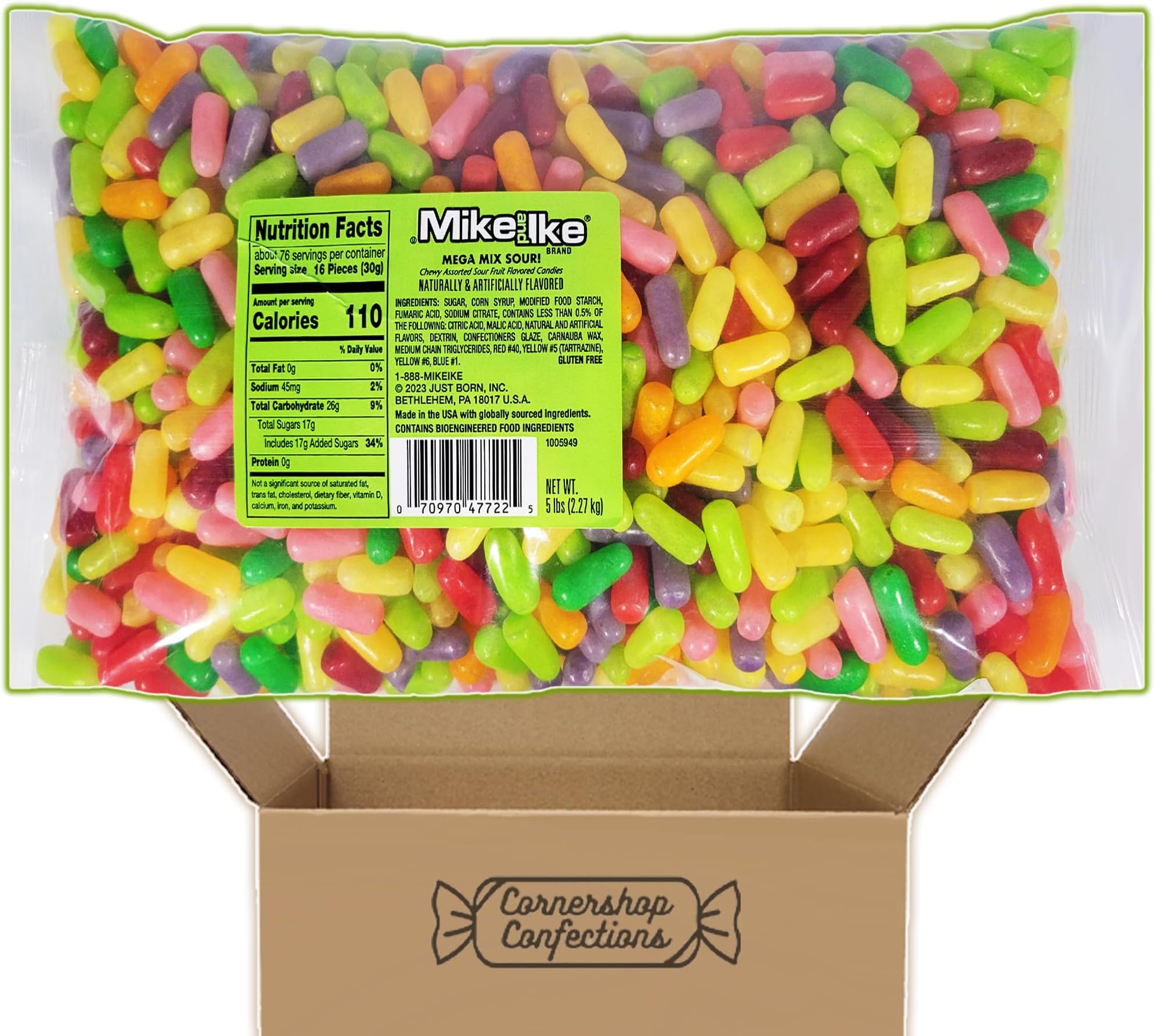 Amazon.com: Mike and Ike Mega Mix Sour Candy Bulk Pack - 1 Large 5 ...