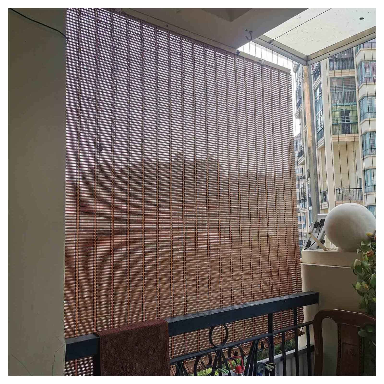 Bambus Jalousien 50cm 60cm 80cm 100cm 120cm 150cm Breit,Bambusrollo Für Türen/Fenster,Sonnenschutzvorhänge,Lichtfilternde Sichtschutz Rollo Bambus,Rollläden Aussenbereich,W×H-90x180cm/35.5x71in