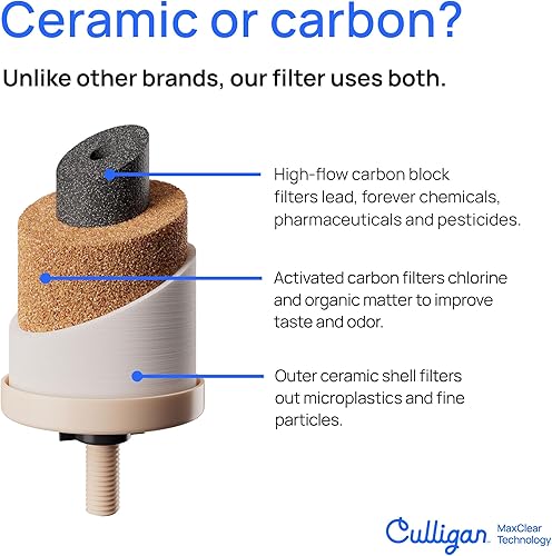 Miniatura 3 de Culligan con tecnología MaxClear Filtro de agua de cerámica por gravedad de 7 pulgadas compatible con todos los sistemas de filtro de agua por