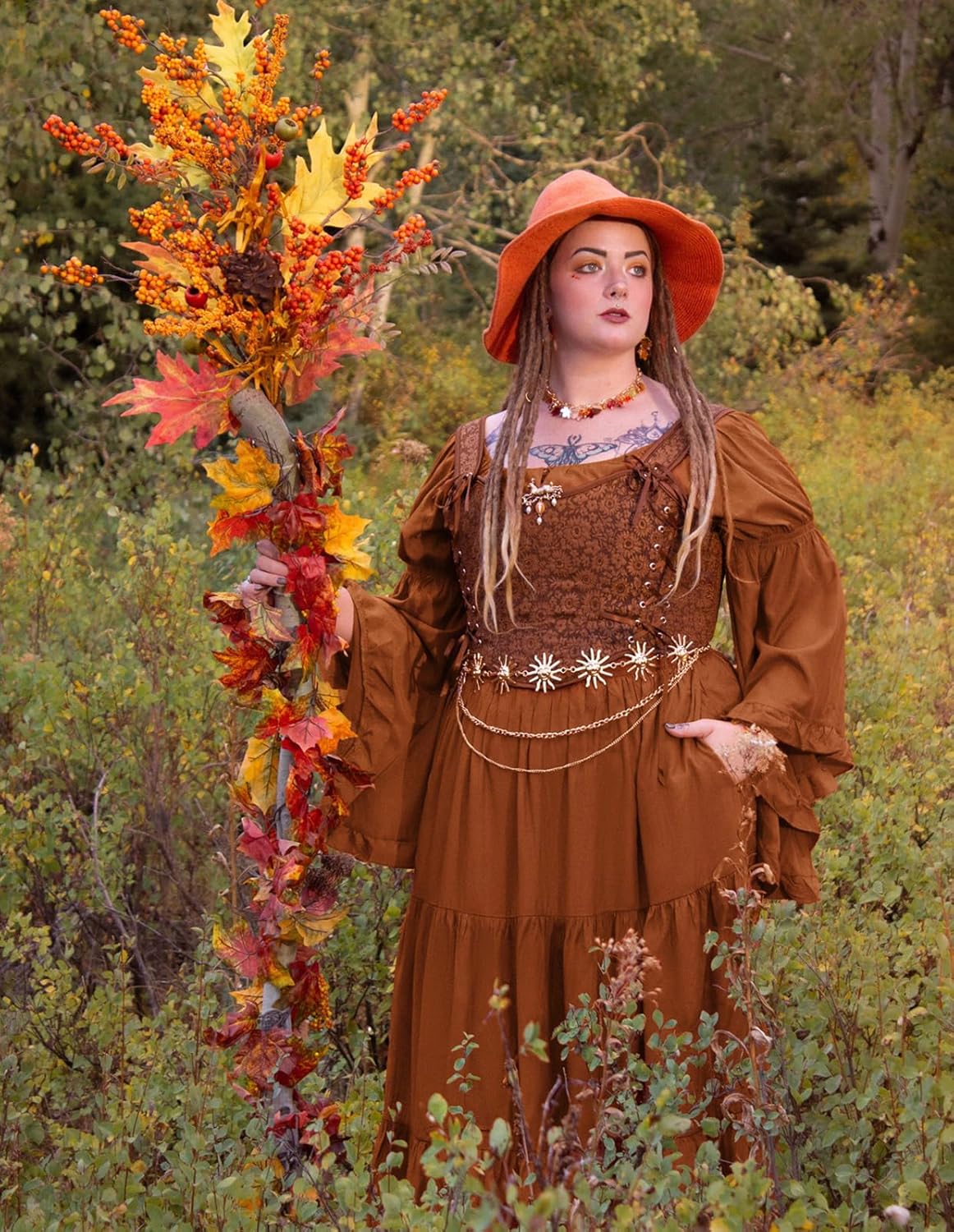 Scarlet Darkness Renaissance Dress Women Long Sleeve Off The Shoulder Dress Flowy Maxi Dresses - Image 3