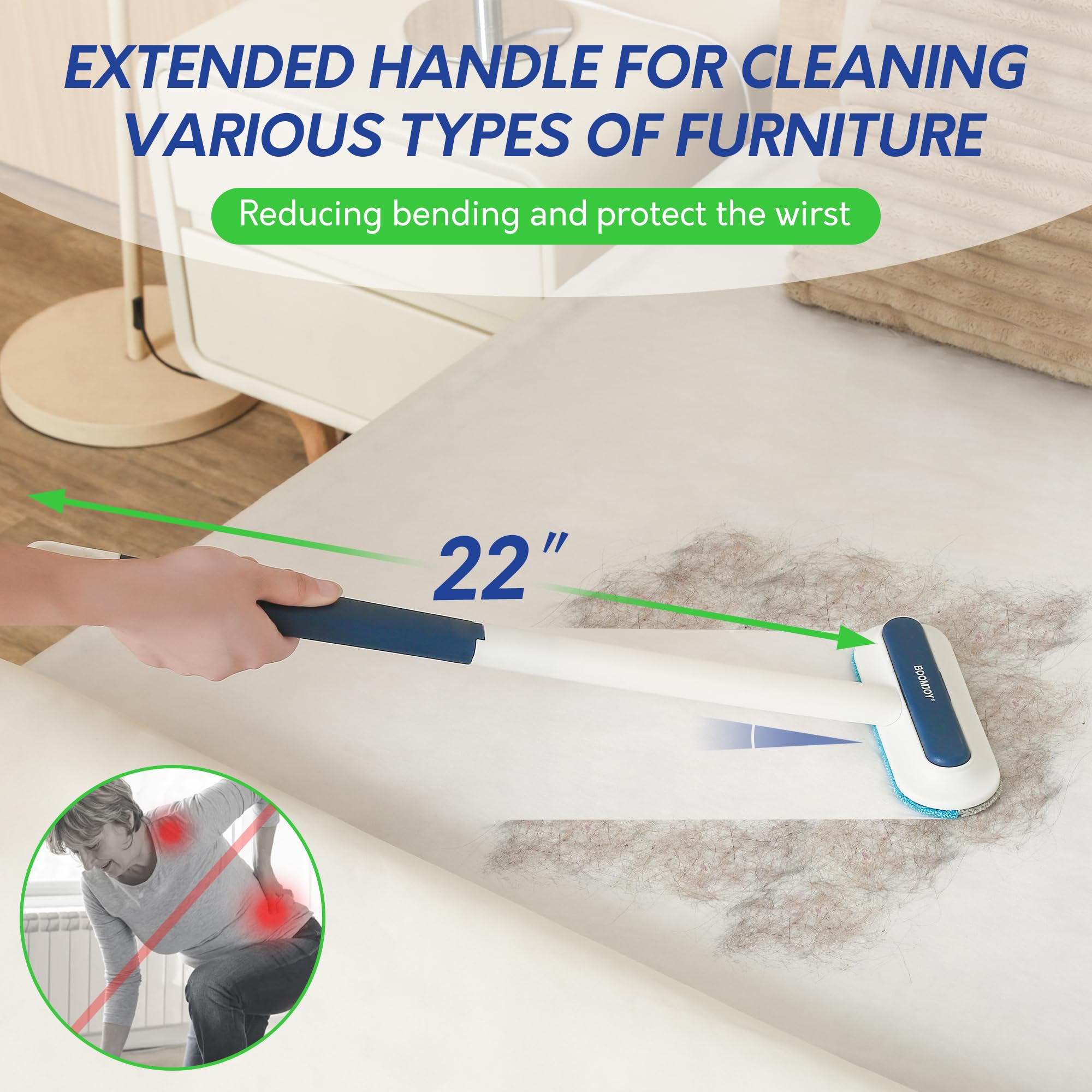 BOOMJOY Pet Hair Remover - Reusable Dog Cat Hair Remover Brush for Furniture, Couch, Carpet - Lint Remover for Pet - image 5