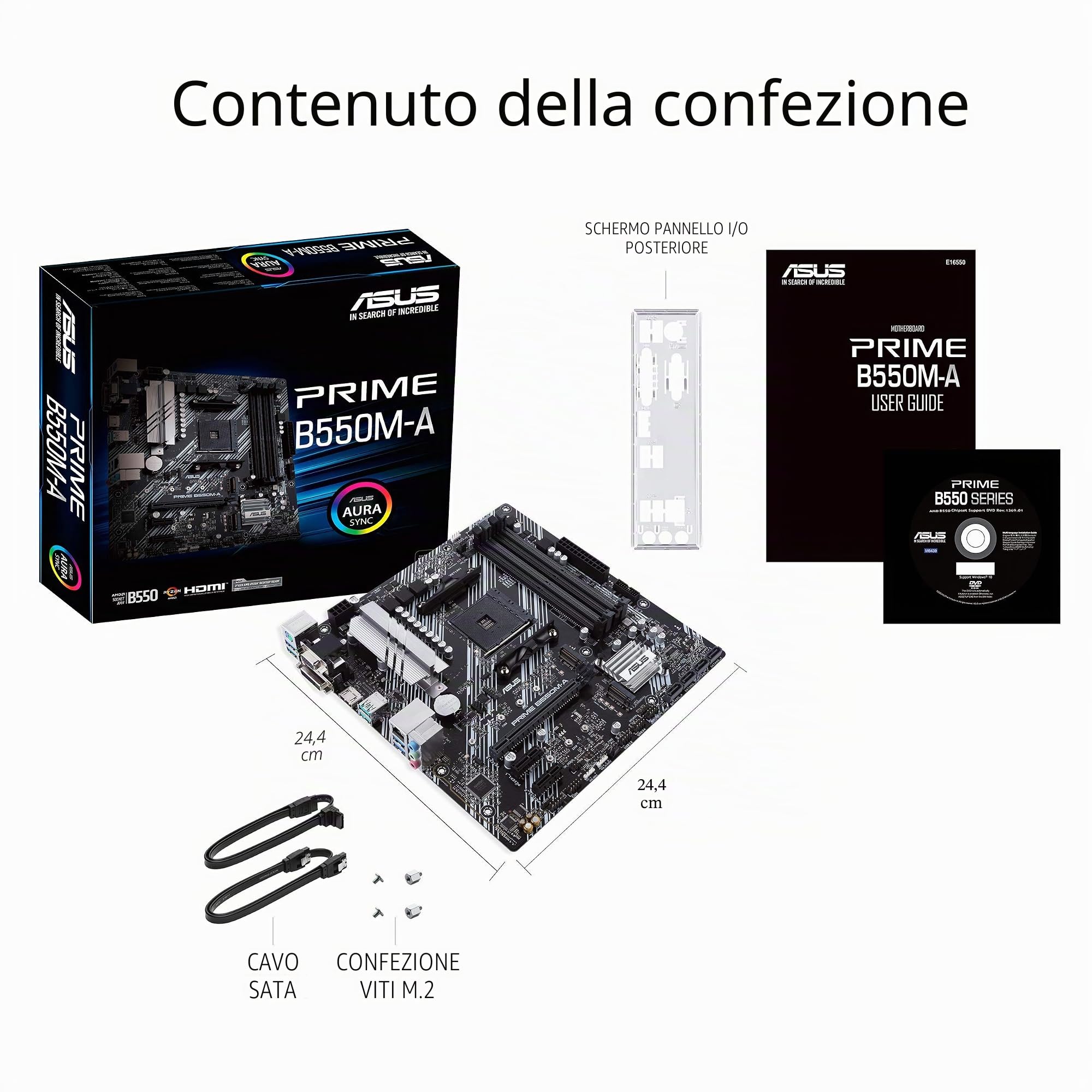 ASUS Prime B550M-A Presa AM4 Micro ATX AMD B550 Prime B550M-A, AMD, Presa AM4, AMD Ryzen, DDR4-SDRAM, DIMM, 2133,2400,2666,2800,3000,3200,3333,3466,3600,3733,3866,4000,4133,4266,4400,4600 MHz