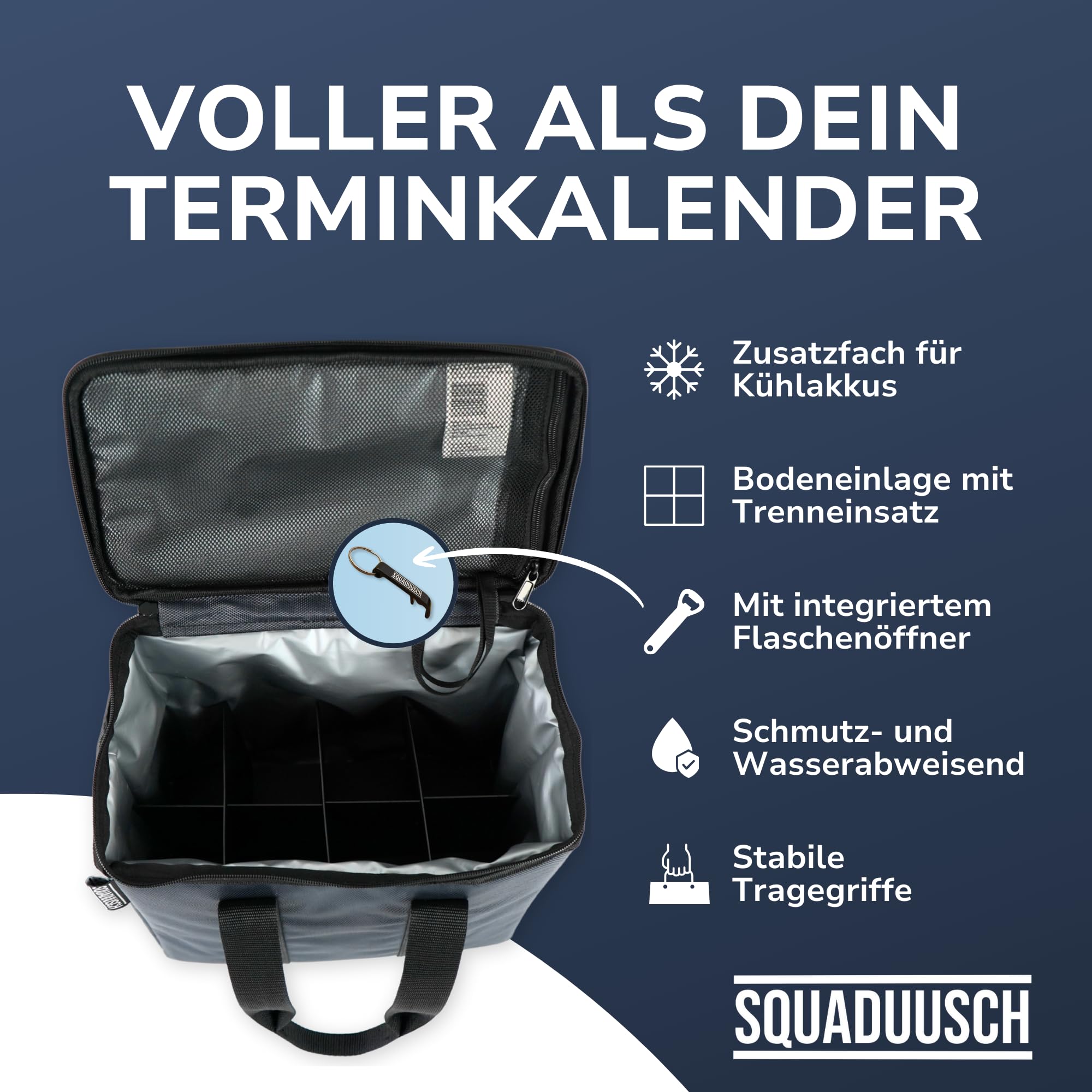 BIERKUMPEL - Kühltasche für Bierflaschen und Bierdosen – Faltbare, isolierte Thermotasche für Getränke – leicht & robust – ideal für Grillen, Party, Festival & Camping