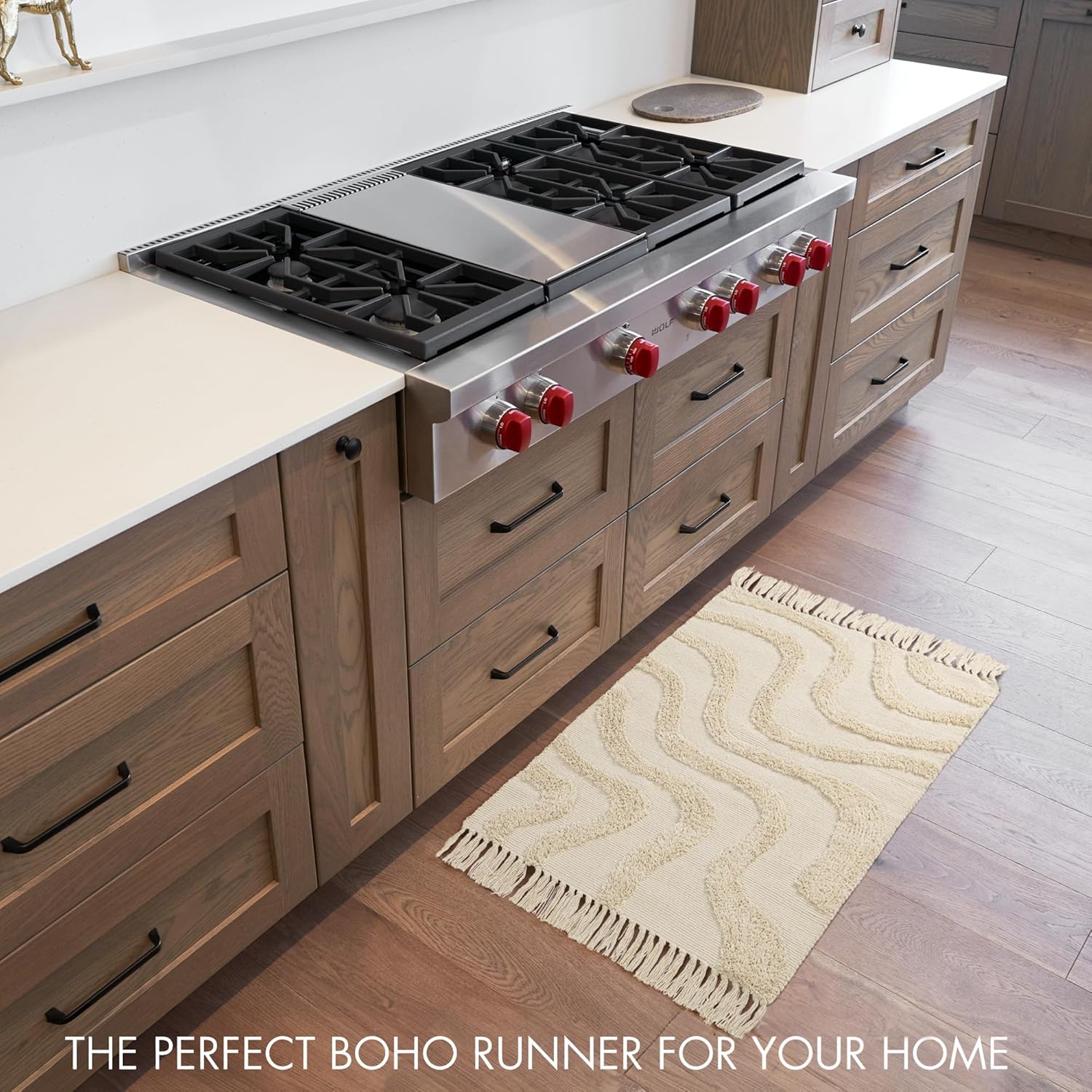 Beautiful Boho Rug with Tassels for Your Bathroom - Soft 2 x 3 ft. Cotton Rug Fits Perfectly Into Your Bath - Washable, Cream Colored Non-Slip Mat Ideal to Enhance Any Modern Home Decor, 24 x 36 inch - Image 6