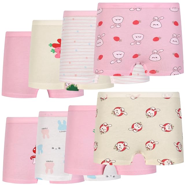 Girls Underwear Cotton Kids Boyshort Toddler Assorted Panties 8 Pack