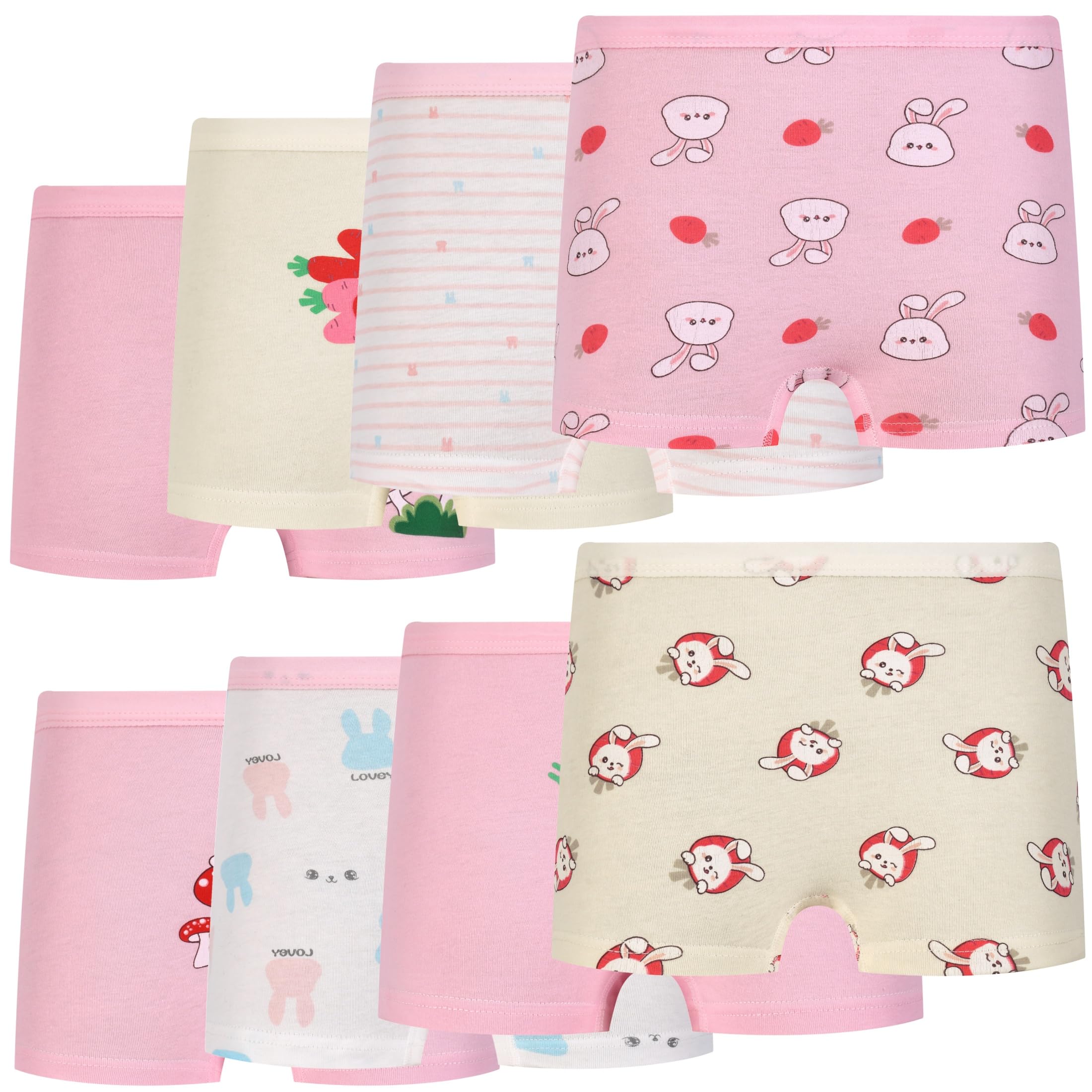 Girls Underwear Cotton Kids Boyshort Toddler Assorted Panties 8 Pack