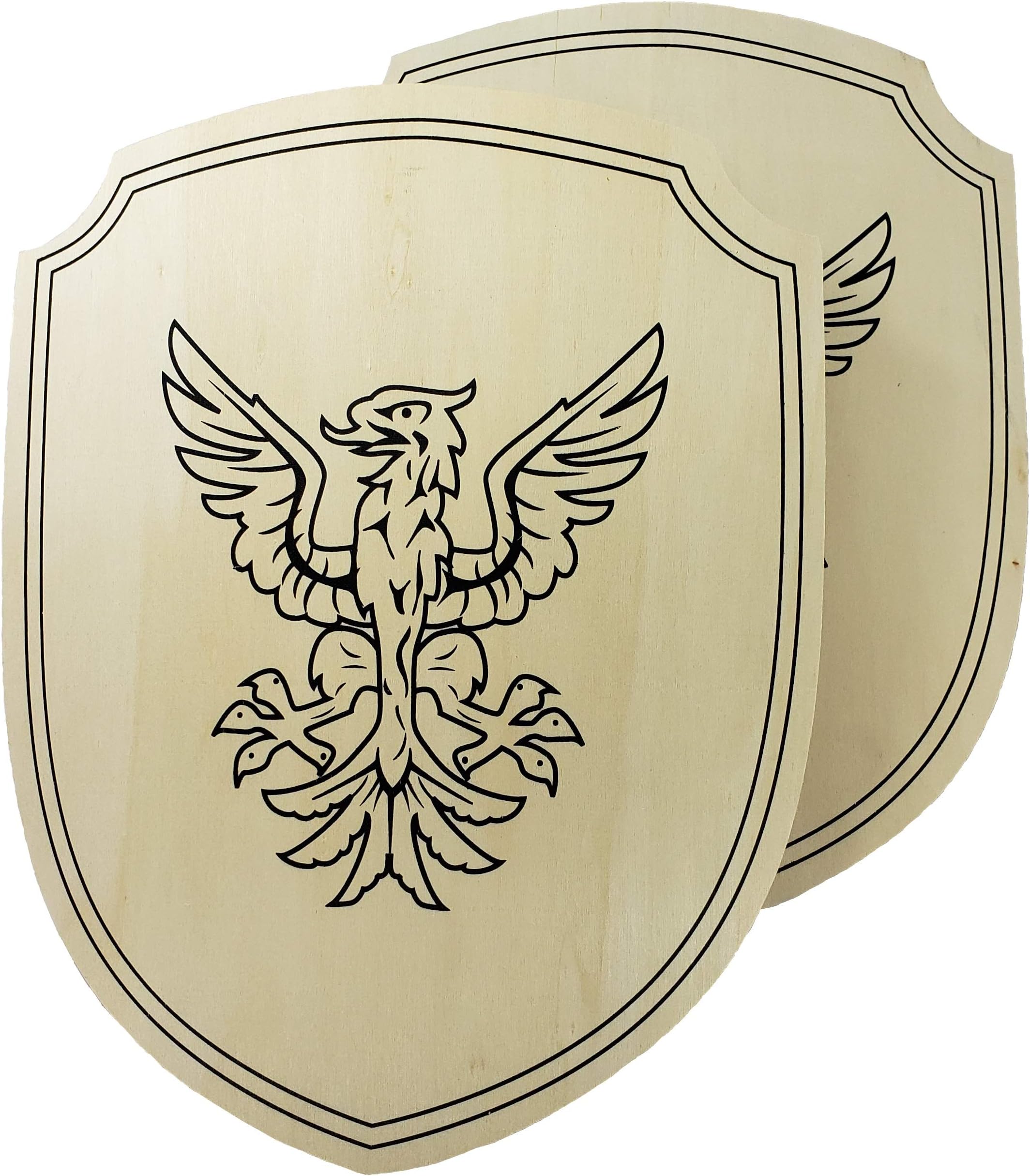 Adventure Awaits! - 2-Pack - Handmade Wooden Toy Shield - Handmade - Lightweight Wood Toy Shield Set for Outdoor Play