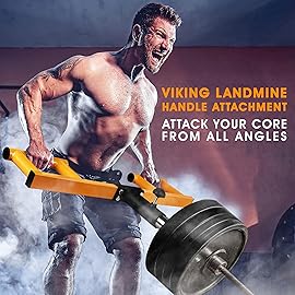 Yes4All Viking Press Attachment/Landmine Attachment for Barbell - Great Landmine Exercise Equipment for 2-Inch Olympic Barbell, Orange