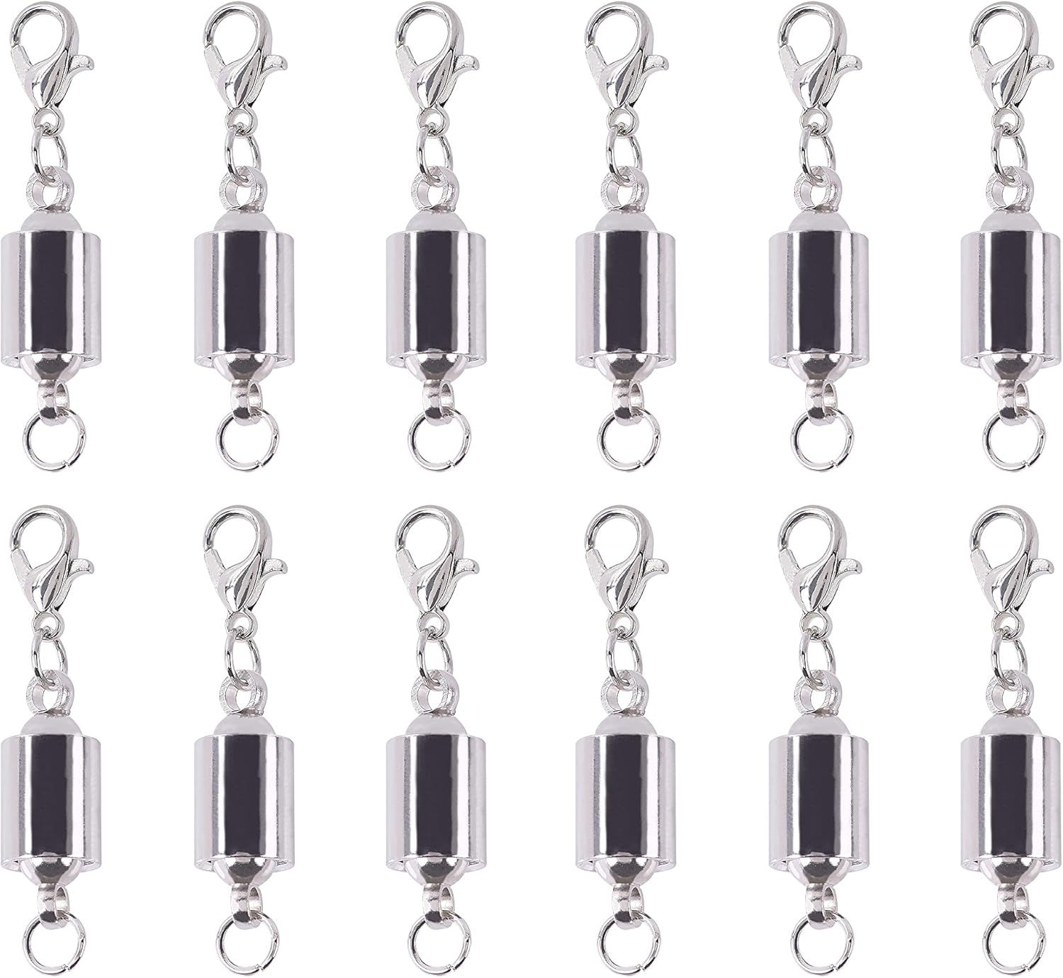 KONMAY 10 Sets Rhodium Screw-in Magnetic Necklace Clasps, Safety Magnetic Converter Clasps for Jewelry Making - Image 2