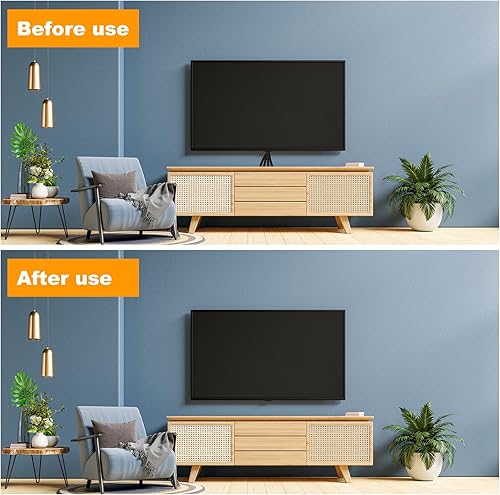 Miniatura 5 de Ocultador de cable de TV para televisores montados en pared, el kit incluye 4 agujeros pasantes y 1 accesorio para taladro de sierra, fácil de